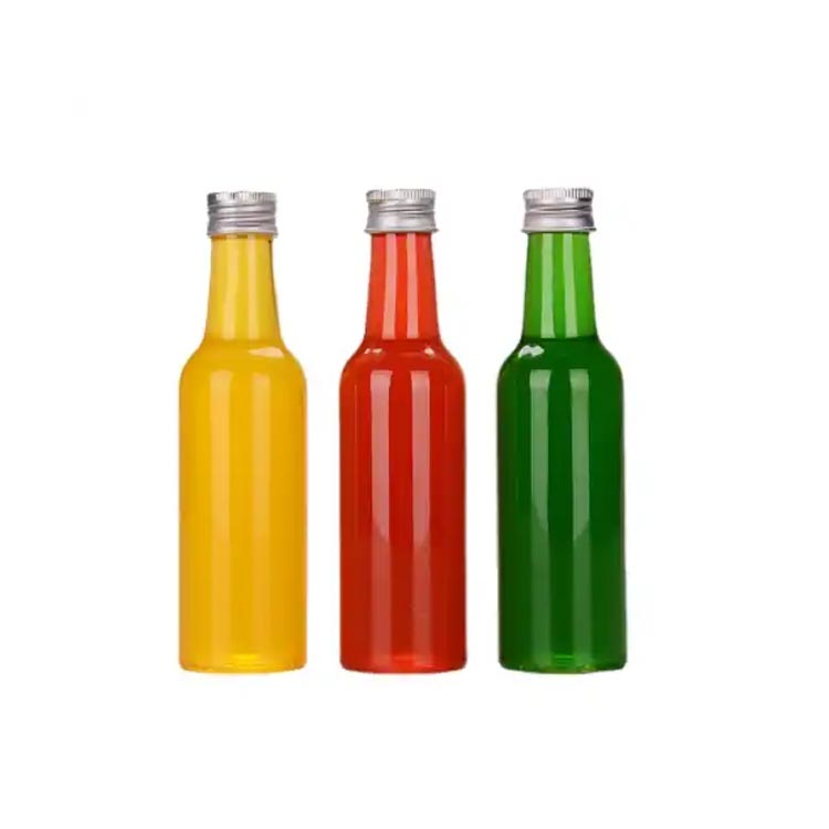 Wholesale clear 750ml plastic liquor bottles with aluminum caps