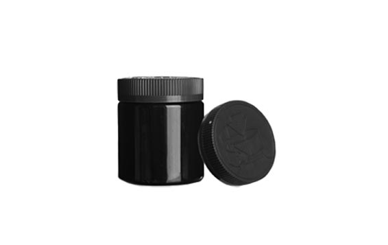 Best price wide mouth black 120ml hemp plastic jars with screw lids