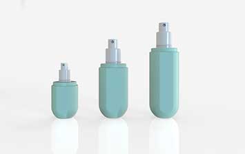 Portable travel airless pump bottles with mist spray