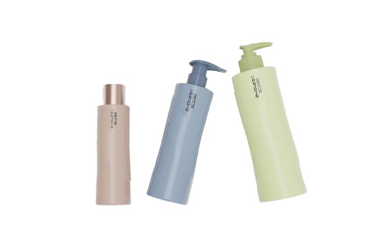 Luxury refillable labeled 250ml plastic shower bottle with pump