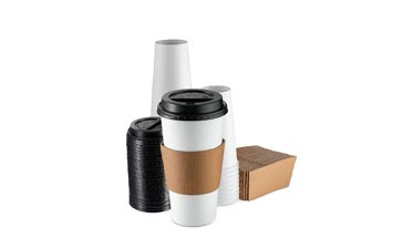 Wholesale single wall 12oz paper takeaway cups with lids bulk