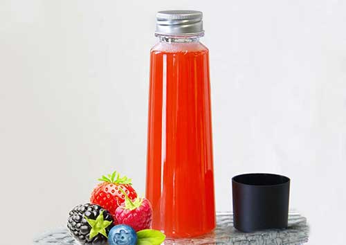 350ml 500ml cold pressed juice recyclable PET bottles with durable safety cap