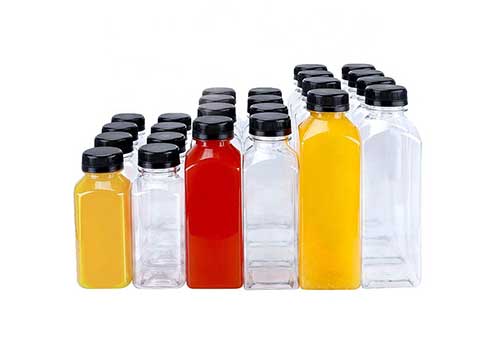 Empty SASO TEST 250ml 500ml clear plastic juice bottles with caps