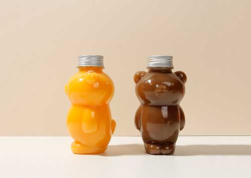 16oz PET plastic bear juice bottle with aluminum cap for cold pressed juice