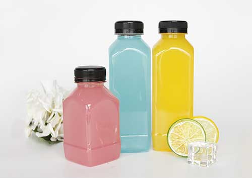 Empty SASO TEST 250ml 500ml clear plastic juice bottles with caps