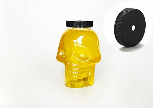 16oz clear plastic skull bottle with straw for juice and wine