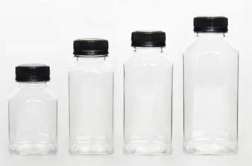 Empty SASO TEST 250ml 500ml clear plastic juice bottles with caps