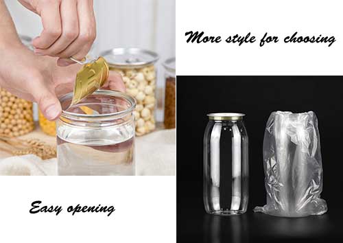 2021 hot selling clear plastic can with metal lid for juice and coffee