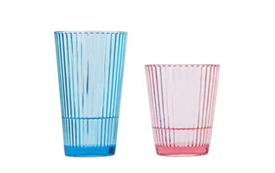 Reusable clear 16oz stackable plastic drinking cups for water/juice