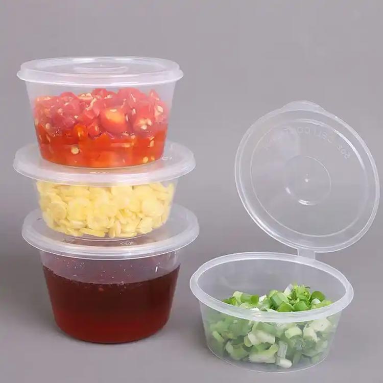 Airtight and stackable 2oz plastic jello shot cups with lids for sauces/liquid/dips