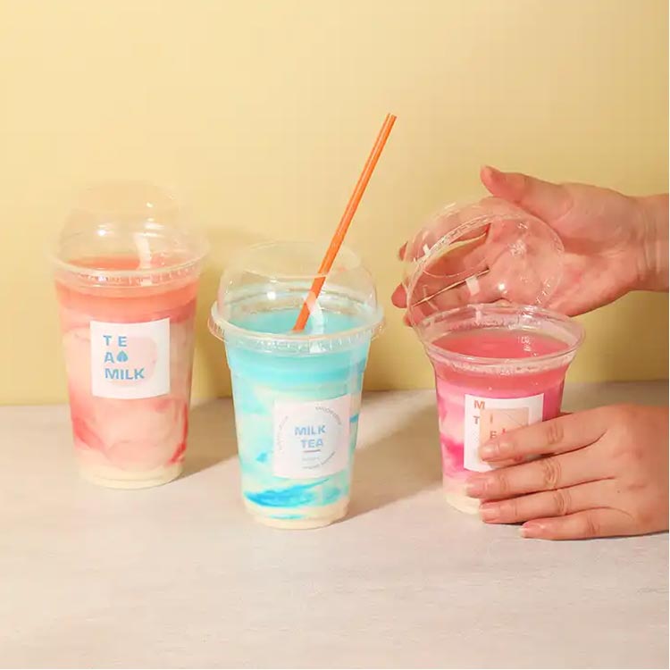 Food grade clear 16oz one time plastic parfait cups with dome lids for takeaway food