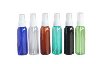 Empty colored 100ml plastic cosmetic spray bottles bulk sale