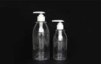 PET 250/500ml clear plastic shampoo bottles with pump