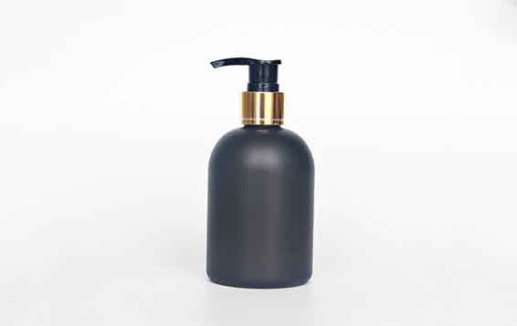 Home decorative 250ml black plastic bathroom bottles with pump