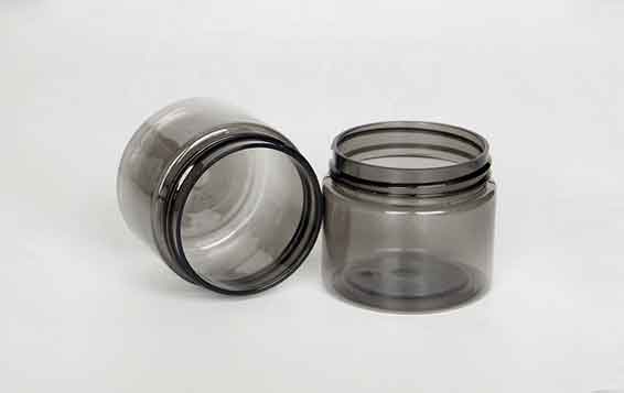 Cheap empty black plastic cosmetic jars with aluminum lids bulk