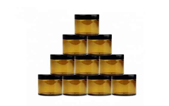 BPA FREE round 4oz 5oz brown plastic cosmetic jars with lid wholesale