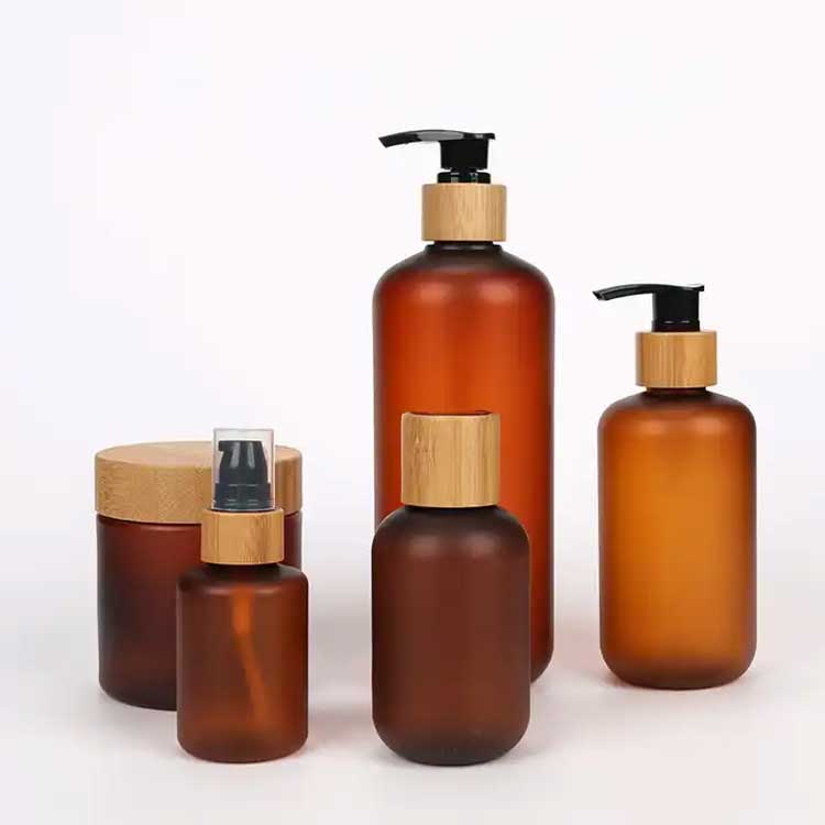 Wholesale frosted 120ml plastic bamboo spray bottle from bamboo cosmetic packaging supplier