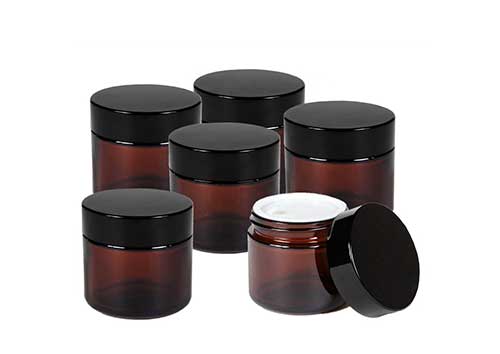 Bulk sale amber plastic cosmetic containers with lids wholesale