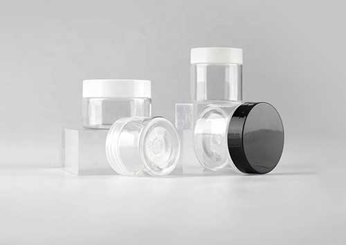 Clear 30 gram small plastic cream jar for sale from cosmetic jar manufacturer