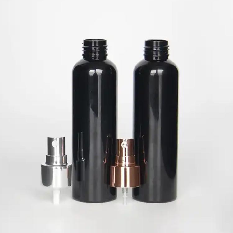 Ultra fine refill 200ml black cosmo plastic face mist spray bottles with adjustable nozzle