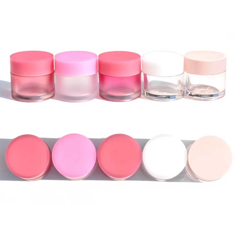 Gradient color small plastic lip scrub jars with lids for Cosmetic Lip Balm Lip Gloss Creams Lotions Liquids