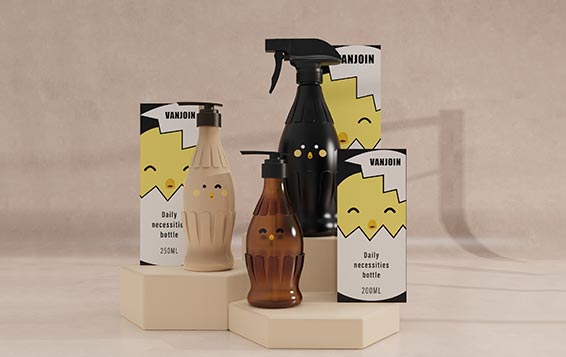 Custom shape refillable 16oz plastic soap dispensers bulk