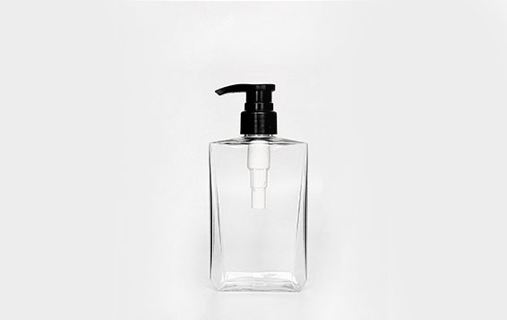 Square flat small plastic gel bottle for shower and hair conditioner