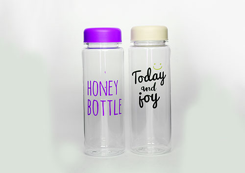 Wholesale custom printing clear plastic drinking bottles with lids bulk