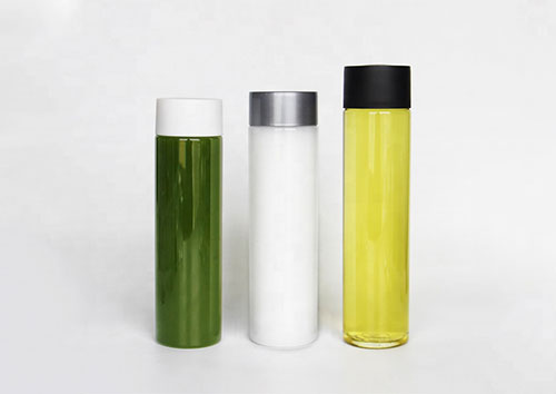 Portable lemon water bottle candy color with rope and aluminium cap from juice bottle supplier