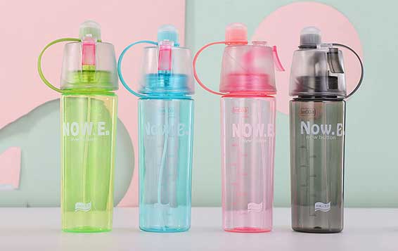 New Fashionable portable plastic mist spray water bottles sipper bottles for sports 