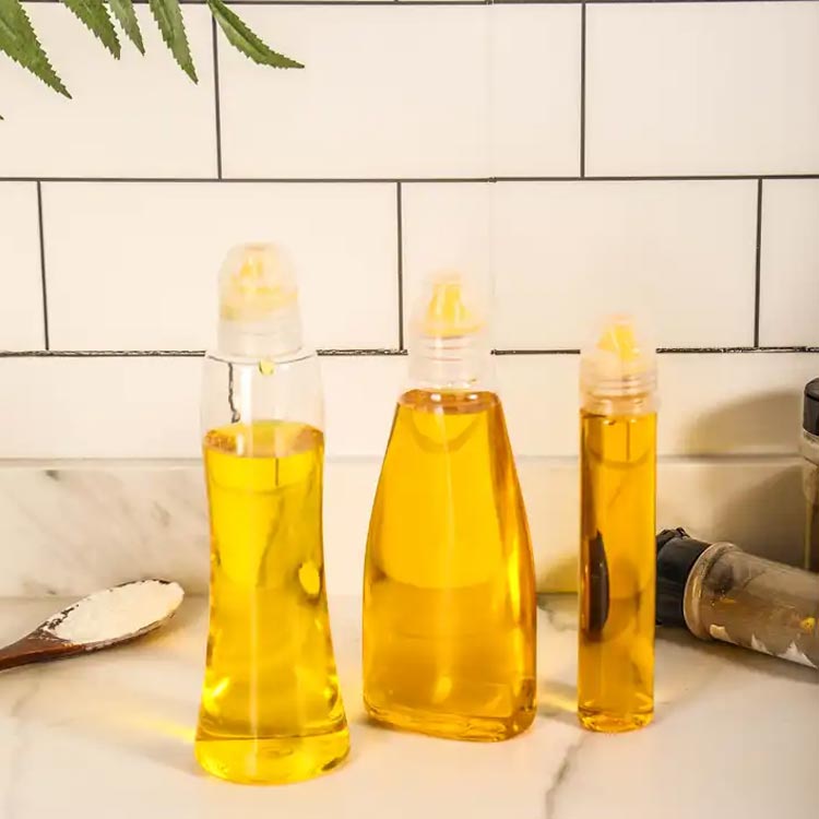 Food grade PET clear 250ml plastic syrup bottles with dispensing caps for honey and maple