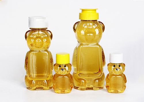 Custom 8oz Cartoon PET Refillable Plastic bear Honey Bottles with Lids