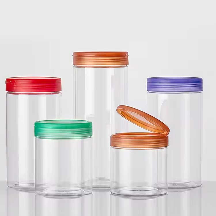 Custom factory price refillable clear 16oz plastic craft jars with lids for DIY Crafts Dry Food Seasoning