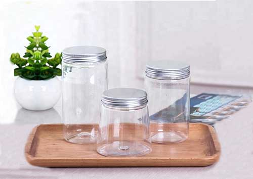 Food grade plastic food storage jars with screw lids for food