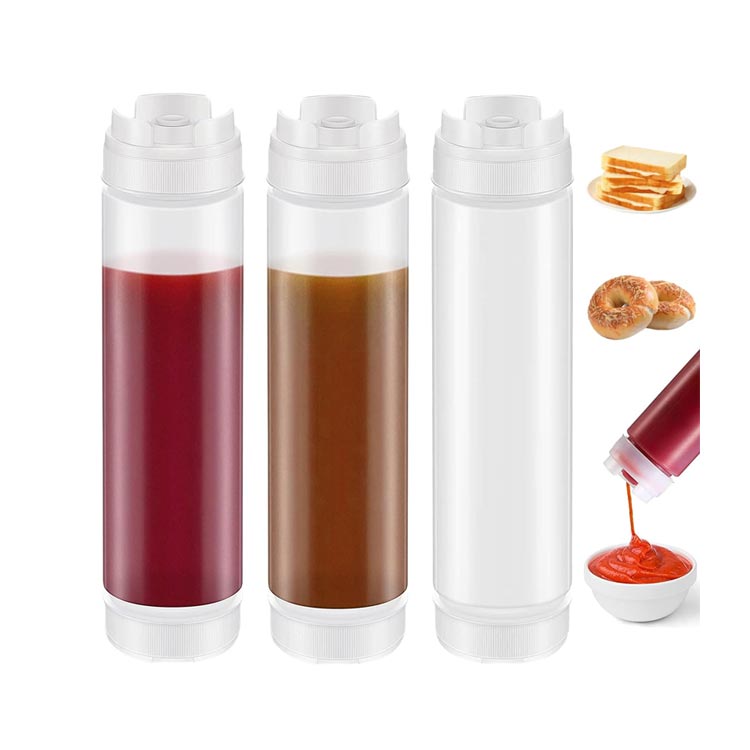 Wholesale empty 16oz invertatop squirt bottle inverted plastic squeeze bottles, refillable tip large valve dispenser condiment squeeze bottle for sauces ketchup sour cream self sealing syrup dispenser for restaurants