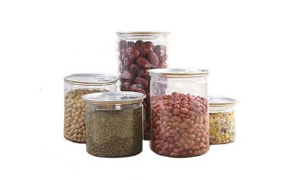 Wholesale 16oz clear plastic canning jars with lids for food storage