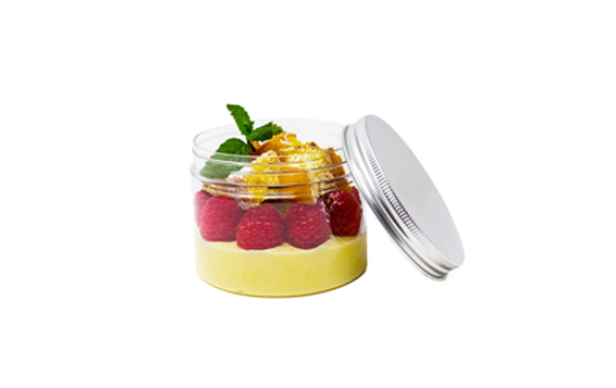 BPA free clear disposable 8oz plastic dessert jars with lids wholesale