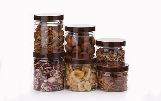 Supplier direct transparent 16oz 500ml plastic dry food jar with lid