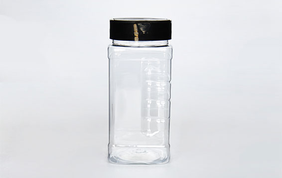 480ml 16oz clear pet plastic jars with sealing black/gold lids and gasket