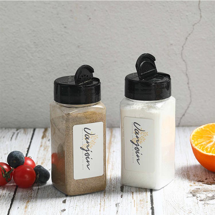 Factory price 100ml small refill plastic seasoning shaker bottles with shaker lids