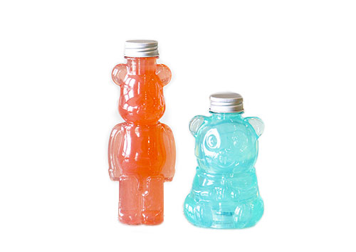 Custom 8oz Cartoon PET Refillable Plastic bear Honey Bottles with Lids