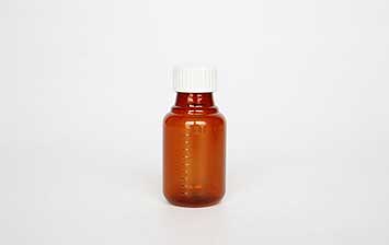 Unique design PET 30ml amber plastic syrup bottles with measurement