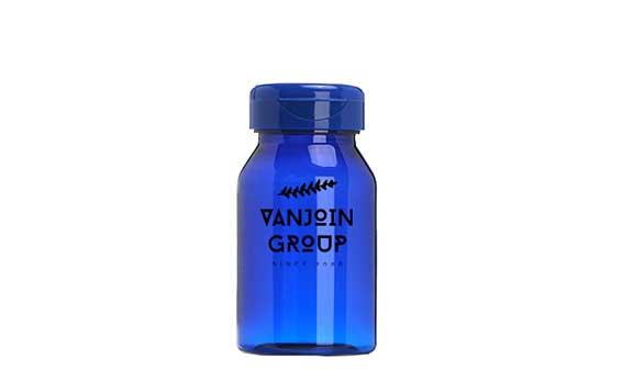 Medicine packer container empty 100ml PET cobalt blue plastic pill bottle with snap cap 38-400 neck