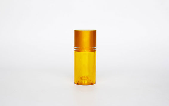 Medical grade clear empty plastic capsule bottle wholesale with gold caps