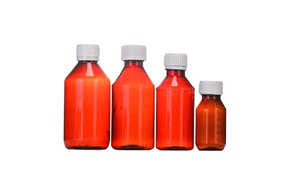 Child resistance leak proof amber 60ml plastic liquid medicine bottles with screw caps