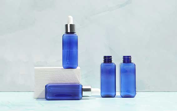 Free sample blue square 50ml plastic essential oil bottles bulk