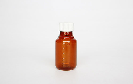 Unique design PET 30ml amber plastic syrup bottles with measurement